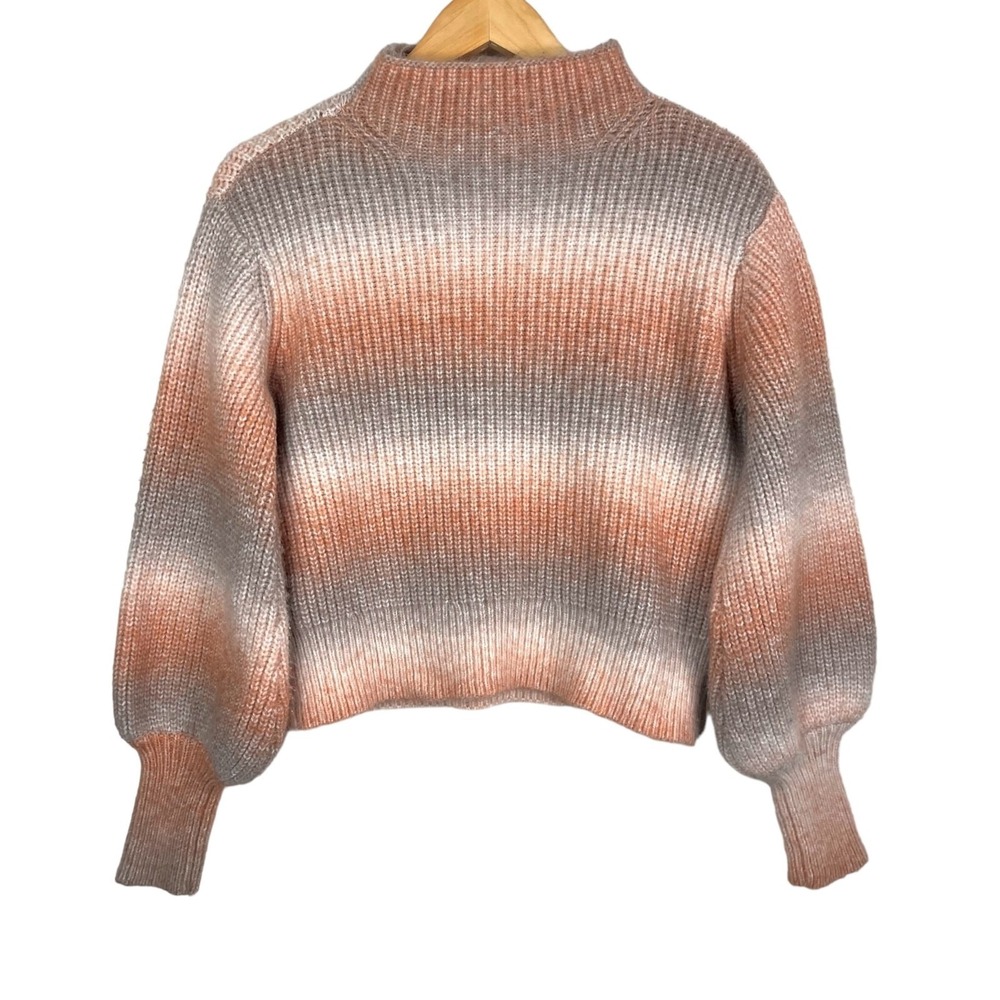 Kivari Wool blend Sylvie Ombre knit sweater pink lilac money classic preppy sz 8 - Picture 3 of 7